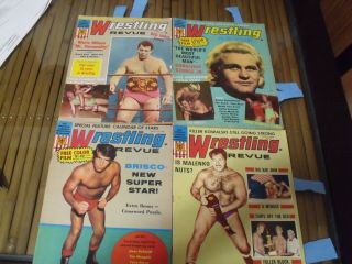 4 Vintage 1970 1971 " Wrestling Revue " Magazines - Female,  Women,  Girl Wrestlers