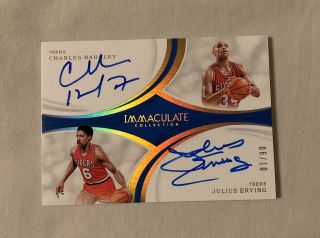 2018 - 19 Immaculate Charles Barkley / Julius Erving Dual Auto 6/10