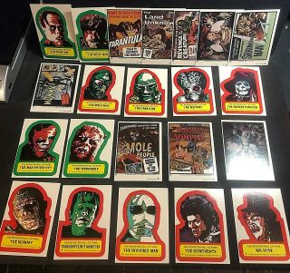 Monster Hall Of Fame 1980 Topps Complete Sticker Set Of 22 Cards Pack Fresh