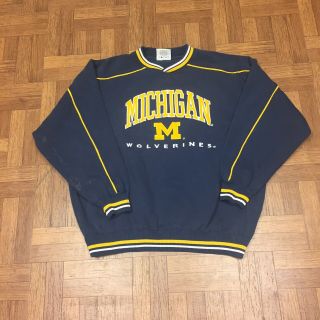 Vintage Michigan Wolverines Crewneck Pullover Sweater Ncaa Lee Sport Sz Xl
