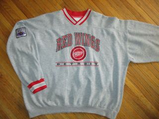 Detroit Red Wings Embroidered Sweatshirt Logo Lettering Patch Pullover 2xl/3xl