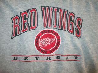 DETROIT RED WINGS EMBROIDERED SWEATSHIRT Logo Lettering Patch Pullover 2XL/3XL 2