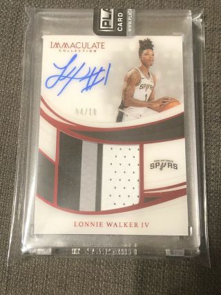 Lonnie Walker Iv 2018 - 19 Panini Immaculate Premium Rookie Patch Auto Red 04/10