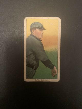 1909 Sweet Caporal Cigarettes T206 Cy Young Bare Hand Cleveland Baseball Card