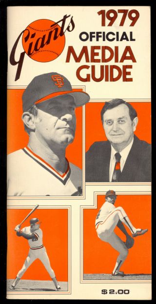 1979 San Francisco Giants Media Press Guide Yearbook Program Vida Blue W Mccovey