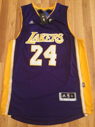 Nba Los Angeles Lakers Kobe Bryant 24 Adidas Swingman Jersey Purple Nwt Sz Xl
