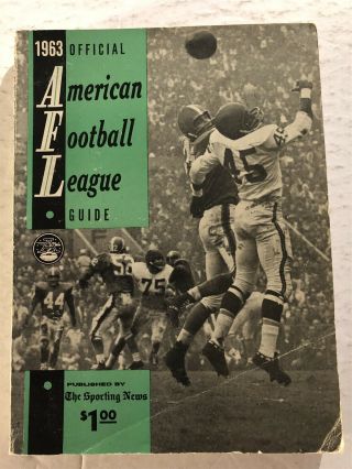 1963 American Football League Afl Guide Al Davis Ewbank Lou Saban Hank Stram