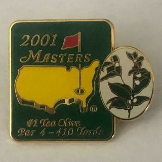 2001 Masters Tournament Augusta National Golf Club Commemorative Pin Tiger Woods