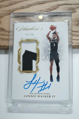 2018/19 Flawless Rookie Auto Patch (game - Worn) Lonnie Walker Flawless Iv /10