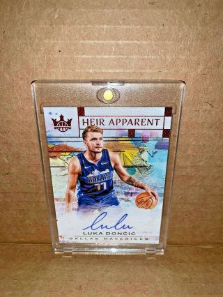 2018 19 Panini Court Kings Heir Apparent Red Luka Doncic 65/99 Auto On Card