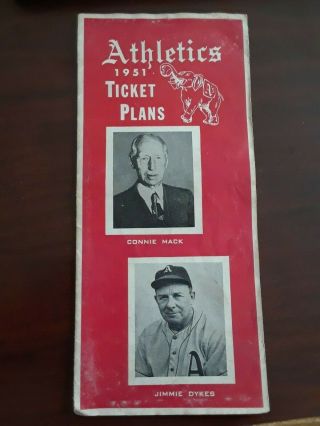 1951 Philadelphia Athletics Baseball Ticket Plans Brochure
