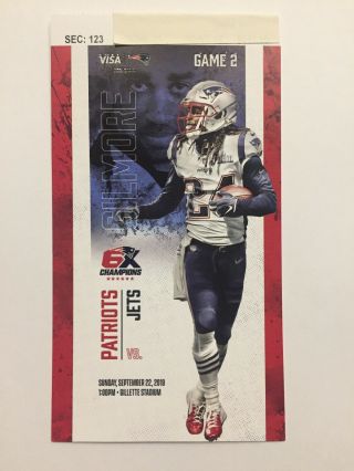 2019 England Patriots Vs.  York Jets Ticket Stub Tom Brady 30 - 14 Nfl