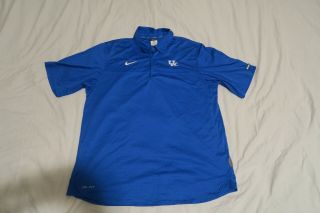 Nike Elite University Of Kentucky Wildcats Dri - Fit Polo Large Blue 23446x - Ke1
