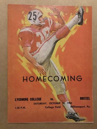 Drexel Institute Of Tech @ Lycoming Col College Football Programs 1964 Ex