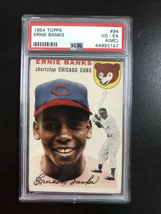 1954 Topps Ernie Banks Rookie Chicago Cubs 94 Freshly Graded 4mc