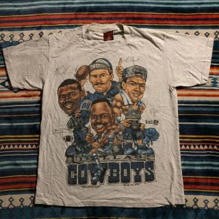 Vintage 1993 Dallas Cowboys Shirt Mens Large Usa Made Xplosion Double Sided