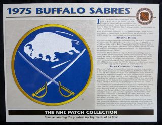 1975 Buffalo Sabres Willabee & Ward Nhl Throwback Hockey Team Logo Patch Card