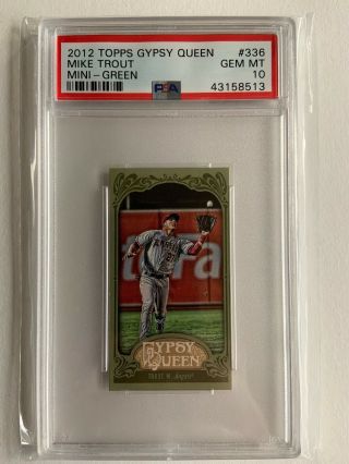 2012 Topps Gypsy Queen Mike Trout Mini Green Psa 10
