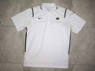 Southern Mississippi Golden Eagles Football Nike Dri Fit White Polo Knit Shirt M