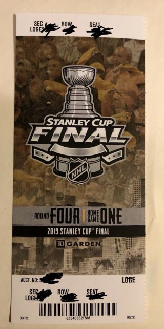 2019 Stanley Cup Finals Game 1 Boston Vs.  St.  Louis Blues Ticket Stub