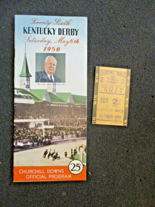 1950 Kentucky Derby Program.  With Non Winning Betting Ticket.