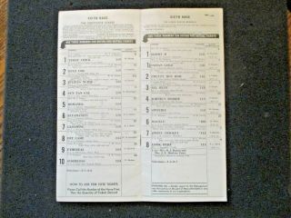 1950 KENTUCKY DERBY PROGRAM.  WITH NON WINNING BETTING TICKET. 3