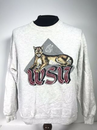 Vintage Wsu Washington State Cougars Jerzees Sweatshirt Size Xl 1992