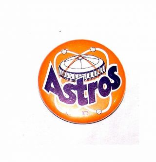 Vintage 70s Houston Astros Baseball Team Logo 2 " Pin Button Ex Ticket Texans Ofr