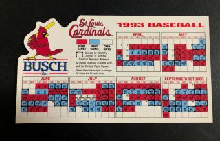 1993 St Louis Cardinals Baseball Busch Beer Magnet Schedule Sga Kplr Kmox