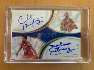 2018 - 19 Immaculate Charles Barkley And Julius Erving Dual Auto 02/10