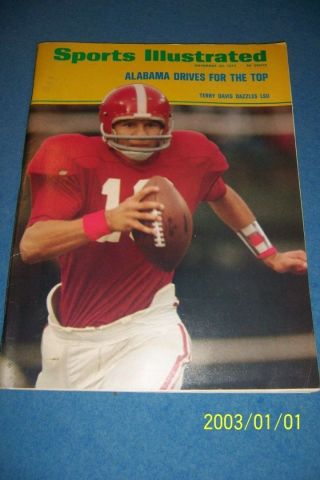1972 Sports Illustrated Alabama Crimson Tide Vs Lsu Tigers Terry Davis No Label