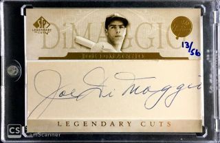 2005 Sp Legendary Cuts Signature Joe Dimaggio Autograph Auto Card /56 Yankees