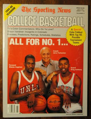 1989 - 90 The Sporting News College Basketball - Unlv Stacey Augmon Greg Anthony