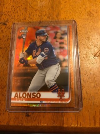 2019 Topps Chrome Orange Refractor Pete Alonso Mets Rc Rookie 04/25