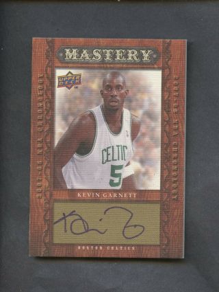 2007 - 08 Ud Chronology Mastery Canvas Kevin Garnett Celtics Hof Auto 7/10