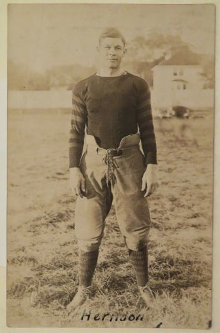 1914 University Of Missouri Football Postcard Frank Herndon End Scarce
