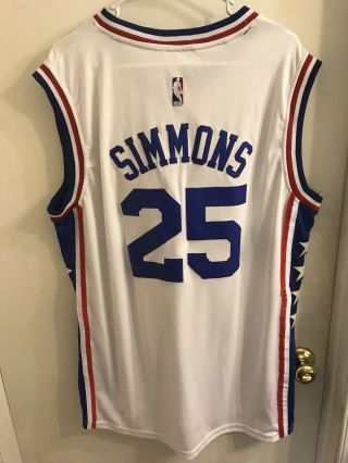 Ben Simmons Philadelphia 76ers White Jersey Xxl