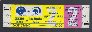 1972 Nfl Los Angeles Rams @ Chicago Bears Full Football Ticket