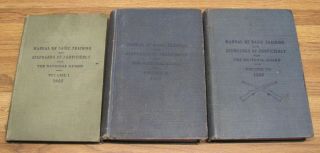 Vintage 1927 National Guard Basic Training Books 3 Vol Set Complete