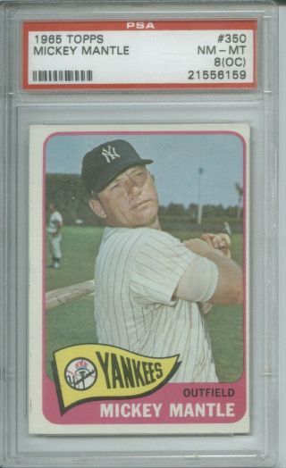 1965 Topps Yankees 350 Mickey Mantle Psa 8 Oc