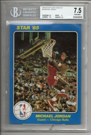 Michael Jordan Rc 1984 - 85 Star Court Kings 5x7 26 Rookie Bgs 7.  5 Cracked Case