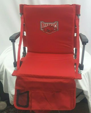 Arkansas Razorbacks Stadium Folding Seat Chair Red U Of A Hogs Carrying Handle