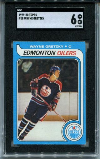 1979 79 Topps Hockey 18 Wayne Gretzky Rookie Card Rc Sgc 6