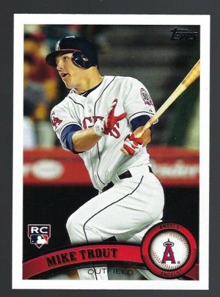 Mike Trout 2011 Topps Update Us175 Rookie Rc Los Angeles Angels Hot
