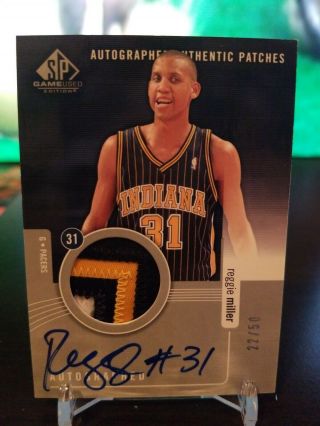 2004 - 05 Sp Game Authentic Patches Reggie Miller Auto Patch /50 Pacers