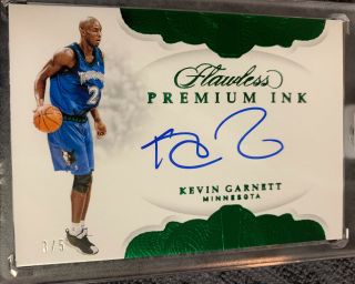 2018 - 19 Flawless Premium Ink Kevin Garnett 3/5 Minnesota T Wolves