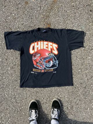 Vintage Kansas City Chiefs Adult Nfl Football T Shirt Sz Xl Salem Sports
