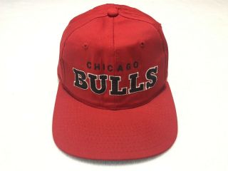 Vintage 90s Chicago Bulls Starter Snapback Hat Jordan Red Rare Nba Green Brim