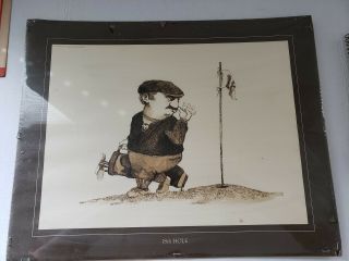 Vintage 1974 Gary Patterson Golf Print " 18th Hole " Thought Factory