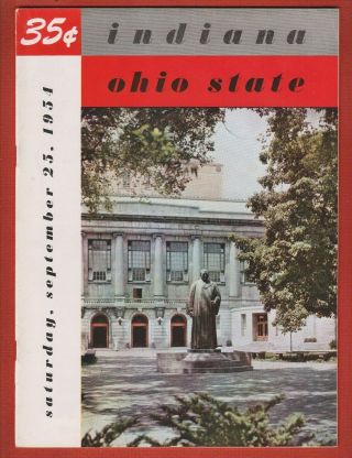 1954 Indiana @ Ohio State Football Program Woody Hayes 10 - 0 National Champs
